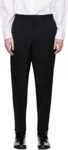 Jil Sander Wool Logo Cuffed Trousers In Black