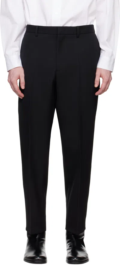 JIL SANDER BLACK TAPERED TROUSERS