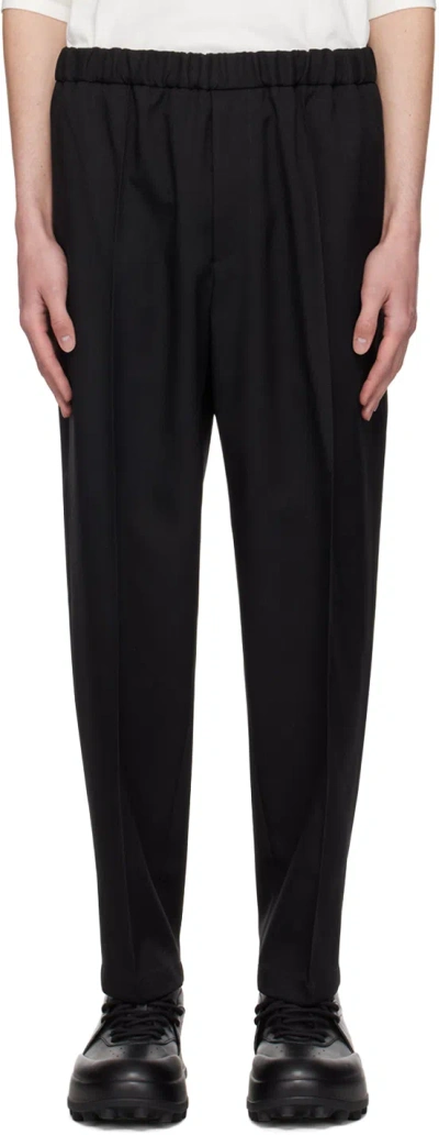 Jil Sander Black Tapered Trousers In 001 Black