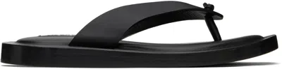 Jil Sander Black Thong Sandals In 001 Black