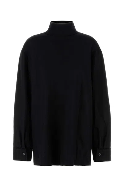 JIL SANDER BLACK TURTLENECK TOP