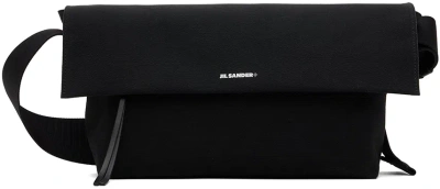 Jil Sander Black Utility Crossbody Medium Messenger Bag In 001 Black