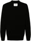 Jil Sander Wool Blend V-neck Sweater In Black
