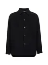 Jil Sander Black Virgin Wool Felt Shirt Jacket In Black