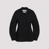 Jil Sander V-neck Wool Wrap Jacket In Black