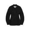 Jil Sander V-neck Wool Wrap Jacket In Black