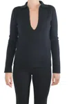 Jil Sander Black Virgin Wool Sweater With Collar