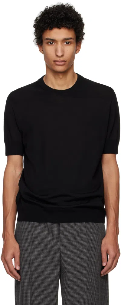 Jil Sander Black Virgin Wool T-shirt In 001 Black