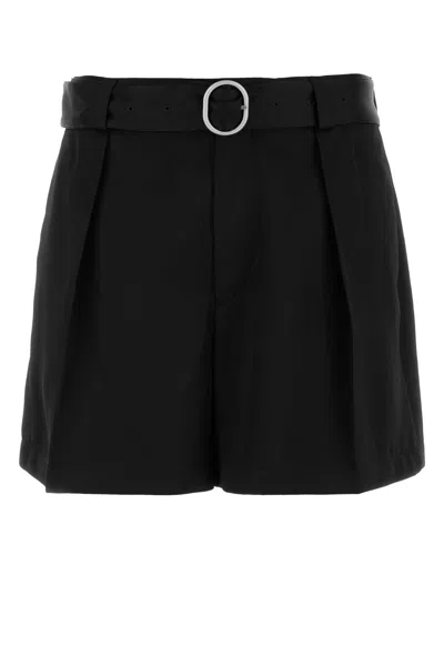 Jil Sander Black Viscose Blend Bermuda Shorts In 1