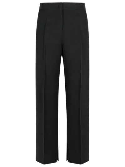 JIL SANDER JIL SANDER BLACK VISCOSE BLEND TROUSERS WOMEN