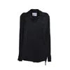 Jil Sander Black Viscose Oversized Shirt With Bow