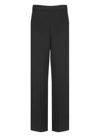 JIL SANDER BLACK VISCOSE PALAZZO PANTS