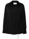 Jil Sander Long Sleeve Shirt With Tie Detail In Black