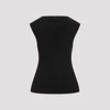 Jil Sander Sleeveless Pleated Neck Top In Black