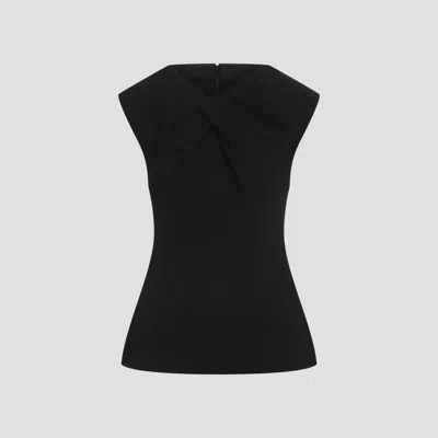 JIL SANDER BLACK VISCOSE TANK TOP