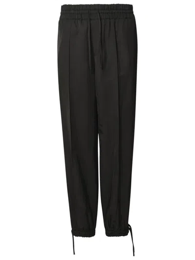 JIL SANDER JIL SANDER BLACK VISCOSE TROUSERS