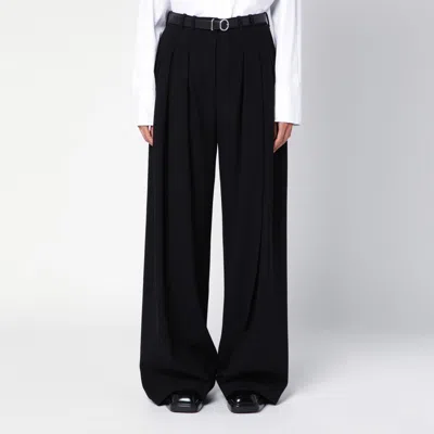 JIL SANDER BLACK WIDE TROUSERS WITH BELT
