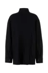 Jil Sander Black Wool Blend Blouse In Blue