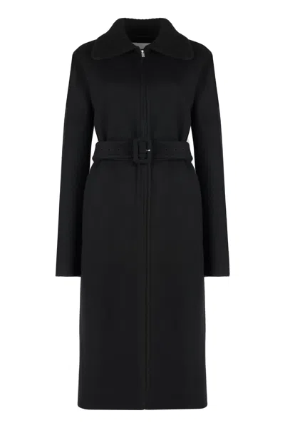 Jil Sander Black Wool Blend Coat