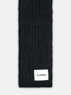 Jil Sander Black Wool Blend Scarf In Black