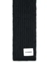 Jil Sander Black Wool Blend Scarf In Black