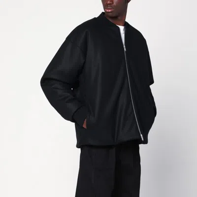 Jil Sander Black Wool Bomber Jacket