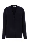 Jil Sander Ribbed Wool V-neck Cardigan In Black