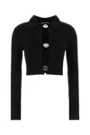 Jil Sander Cropped Cardigan Featuring Buttons And Ribbed Design In Black