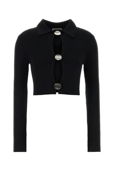 JIL SANDER BLACK WOOL CARDIGAN
