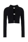 Jil Sander Cropped Cardigan Featuring Buttons And Ribbed Design In Black