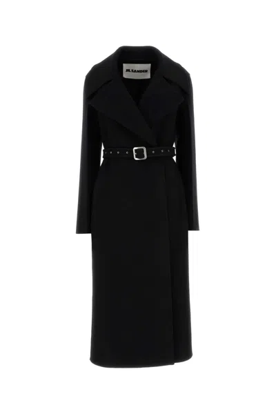 JIL SANDER JIL SANDER BLACK WOOL COAT