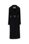 Jil Sander Wool Coat With Belted Waist And Notched Lapels In Black