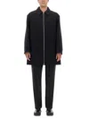 Jil Sander Black Wool Coat With Oversized Sleeves In Black