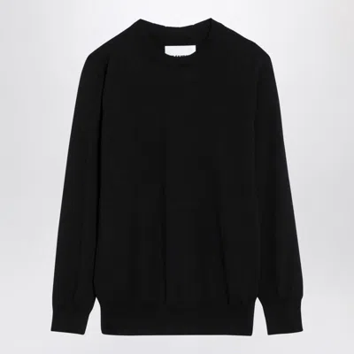JIL SANDER JIL SANDER  BLACK WOOL CREW-NECK SWEATER