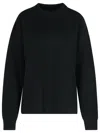 Jil Sander Wool Crew Neck Sweater With Asymmetric Detail In Black