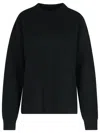 Jil Sander Wool Crew Neck Sweater With Asymmetric Detail In Black