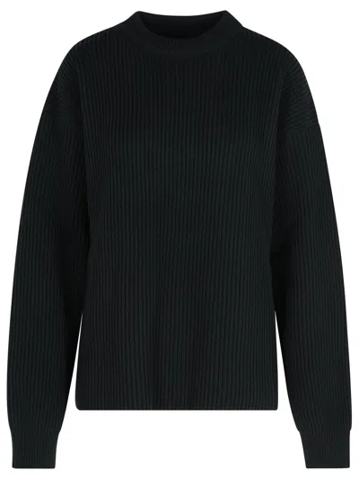 JIL SANDER JIL SANDER BLACK WOOL CREW NECK SWEATER WOMEN
