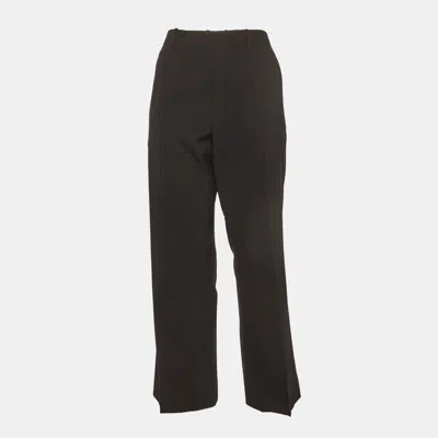 Pre-owned Jil Sander Black Wool Flared Formal Trousers M