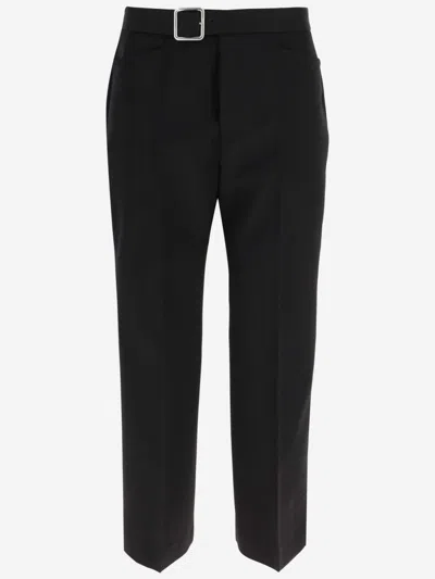 JIL SANDER WOMEN BLACK WOOL FLARED PANT