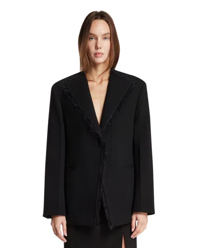 Jil Sander Black Wool Gabardine Peacoat