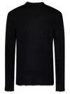 Jil Sander Fine Open-stitch Knit Crewneck Sweater In Black