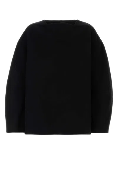 Jil Sander Black Wool Oversize Sweater In Blue