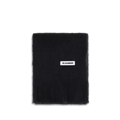Jil Sander Black Wool Oves Aries Scarf
