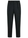 Jil Sander Black Wool Pants In Blue
