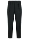 Jil Sander Black Wool Pants In Blue