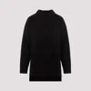 Jil Sander Wool Knit Pullover Mock Neck In Black