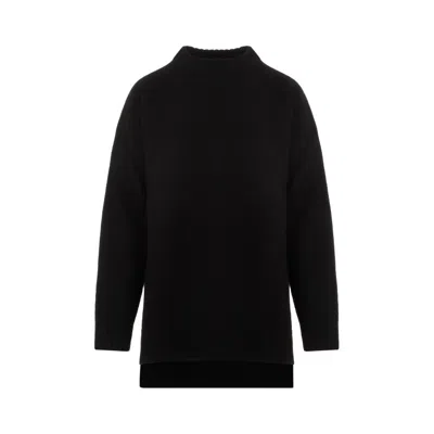 JIL SANDER JIL SANDER BLACK WOOL PULLOVER