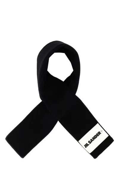 JIL SANDER BLACK WOOL SCARF