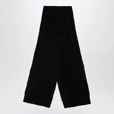 Jil Sander Black Wool Scarf