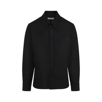 JIL SANDER BLACK WOOL SHIRT